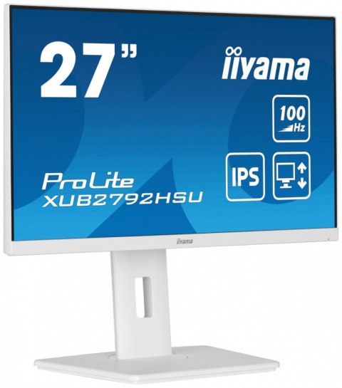 IIYAMA Monitor 27 cali ProLite XUB2792HSU-W6 IPS,HDMI,DP,100Hz,SLIM,4xUSB3.2,PIVOT, HAS(150mm),2x2W