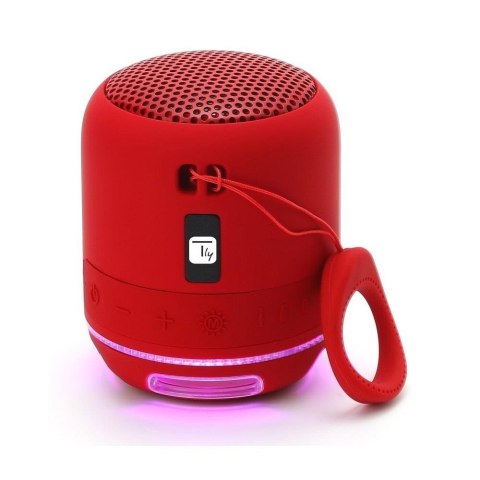 Głośnik Techly Bluetooth 5W TWS LED/MP3/MicroSD Czerwony