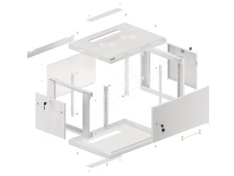 Lanberg Szafa wisząca 19 6U 600x450 WF01-6406-00S szara