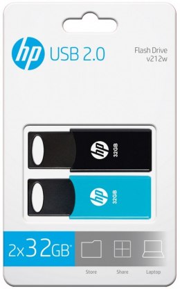 HP Inc. Pendrive 32GB USB 2.0 TWINPACK HPFD212-32-TWIN