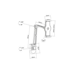 Techly Ramię ścienne do tabletu i iPad 4.7-12,9 regulowane czarne