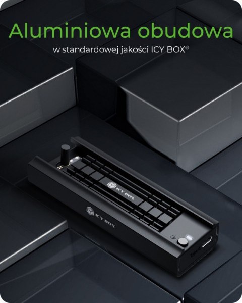 IcyBox Stacja dokująca IB-180MC-C31 M.2 NVMe&SATA Docking, USB 3.2 (Gen2) Type-C, Aluminium