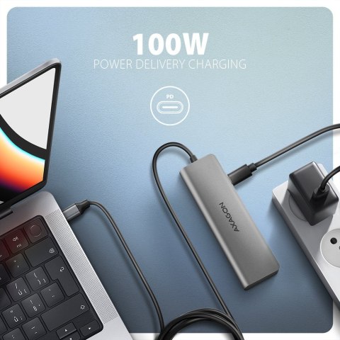AXAGON HMC-5H Wieloportowy hub USB 5in1, 5Gbps, 3x USB-A, HDMI 4K/30Hz, PD 100W, 100cm USB-C kabel