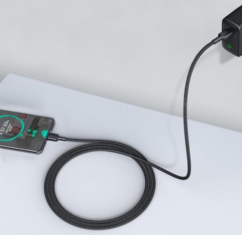 AUKEY CB-CD45 kabel USB-C - USB-C 0,9m 60W PD 3A 20V nylonowy oplot czarny