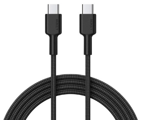 AUKEY CB-CD45 kabel USB-C - USB-C 0,9m 60W PD 3A 20V nylonowy oplot czarny