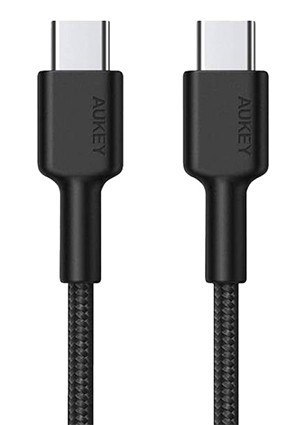 AUKEY CB-CD45 kabel USB-C - USB-C 0,9m 60W PD 3A 20V nylonowy oplot czarny