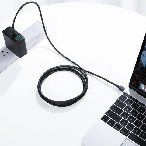 AUKEY CB-CD45 kabel USB-C - USB-C 0,9m 60W PD 3A 20V nylonowy oplot czarny