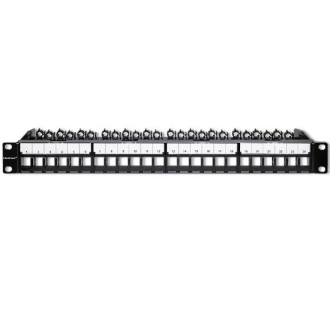 Qoltec Patch panel do szaf RACK 19" | 24 porty | 1U | UTP | Czarny