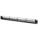 Qoltec Patch panel do szaf RACK 19" | 24 porty | 1U | UTP | Czarny