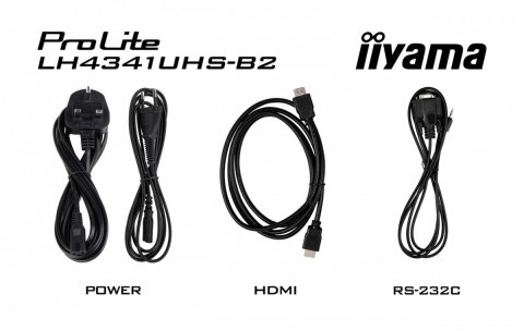 IIYAMA Monitor ProLite LH4341UHS-B2 42.5 cala 24/7,500cd,4K,IPS,3xHDMI