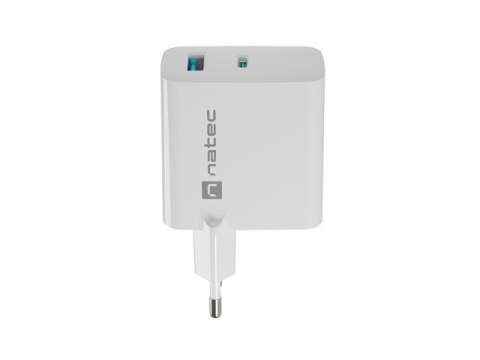 Natec Ładowarka sieciowa RIBERA GAN 1X USB-A + 1X USB-C 65W Biała