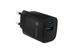 Natec Ładowarka sieciowa Ribera GAN 1X USB-A + 1X USB-C 30W Czarna