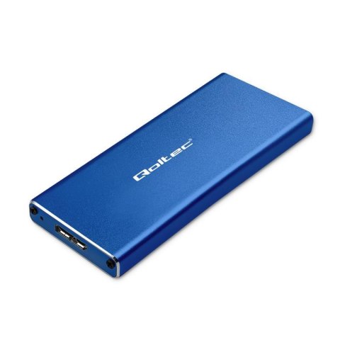 Obudowa/kieszeń Qoltec na dysk M.2 SSD | SATA | NGFF | USB 3.0 | Super speed 5Gb/s | 2TB | Niebieski