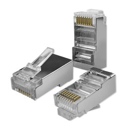 Wtyk QOLTEC złącze modularne RJ45 | CAT6 | FTP | Pozłacane styki | 10 sztuk