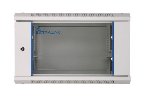 Extralink Szafka wisząca rack 4U 600x600 szara szklane drzwi