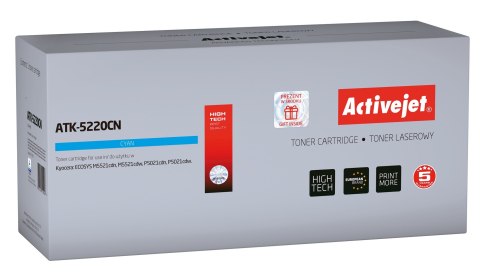 Activejet ATK-5220CN Toner (zamiennik Kyocera TK-5220C; Supreme; 1200 stron; niebieski)