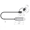 Unitek Adapter USB-A/C 3.1 GEN1 RJ45; 2,5 Gbps; U1313C