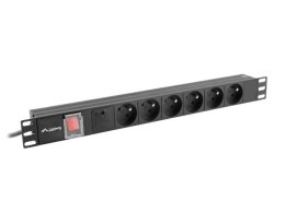 Lanberg Listwa zasilająca rack PDU 19 cali 1U 16A 6X 230V PL 2m czarna