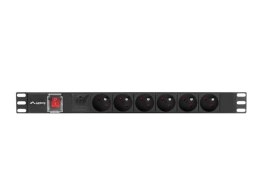 Lanberg Listwa zasilająca rack PDU 19 cali 1U 16A 6X 230V PL 2m czarna