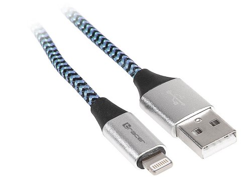 Tracer Kabel USB 2.0 iPhone AM lightning 1,0m czarno-niebieski