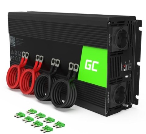 Green Cell Przetwornica 12V/230V 3000W/6000W Mod sinus