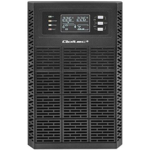 Qoltec Zasilacz awaryjny UPS 3kVA | 3000W | Power Factor 1.0 | LCD | EPO| USB | On-line