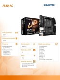 Gigabyte Płyta główna A520I AC AM4 2DDR4 DP/2HDMI mITX