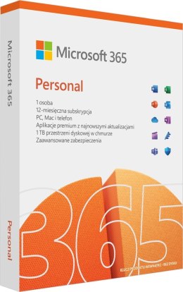 Microsoft 365 Personal PL (1 osoba.; 5 urządzeń ; 12 miesięcy; wersja fizyczna; Polska) (QQ2-01752)