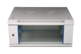 Extralink Szafka wisząca rack 4U 600x450 szara szklane drzwi