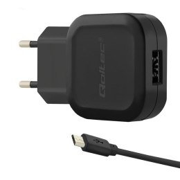 Ładowarka sieciowa Qoltec 12W | 5V | 2,4A | USB | +kabel MicroUSB