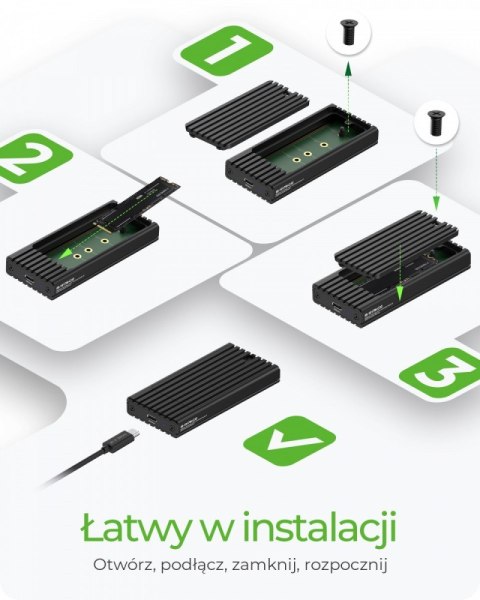 IcyBox Obudowa IB-1917M-C32a NVMe USB 3.2 Gen 2x2, 20 Gbit/s