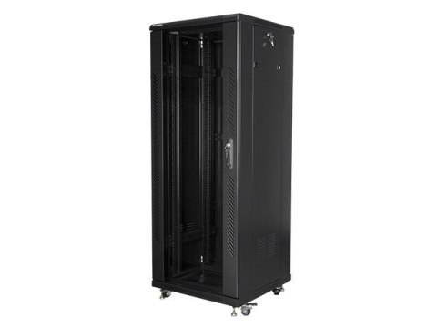 Szafa instalacyjna Rack stojąca 19" 32U 600x600 czarna Lanberg (flat pack)