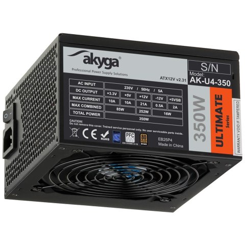 Zasilacz ATX 350W Akyga Ultimate AK-U4-350 80+ Bronze Fan12cm P8 4xSATA PCI-E