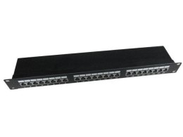 Gembird Patch Panel 24 Porty 1U 19'' Kat.5e ekran z funkcją organizacji kabli czarny