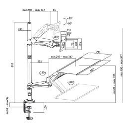 LogiLink Stelaż do monitora i klawiatury,13-27 cali max: 9 kg