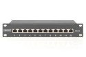 Digitus Patch panel 10" 12 portów, kat.6, S/FTP, 1U, wspornik kablowy, czarny (kompletny)