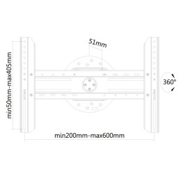 Neomounts Uchwyt ścienny LFD Pivot LED-WR100 37-75cale 200x200-600x400 50kg Wysięg 0-5cm Pivot 360stopni