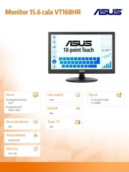 Asus Monitor 15.6 cala VT168HR