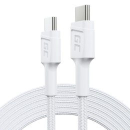 Green Cell Kabel PowerStream USB-C do USB-C 2m, PD 60W, QC 3.0, biały