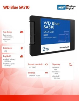 Western Digital Dysk SSD Blue SA510 2TB 2,5 cala