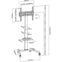 Techly Stojak mobilny do TV 32-55cali, 35kg, półka AV