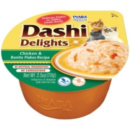 INABA DASHI DELIGHTS Kurczak z Płatkami Boni 70g bulion dla kota