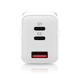 EverActive Ładowarka USB/USB-C QC4+ 65W technologia GaN Biała