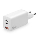 EverActive Ładowarka USB/USB-C QC4+ 65W technologia GaN Biała