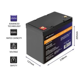 Qoltec Akumulator LiFePO4 | 12.8V | 50Ah | 640Wh | BMS