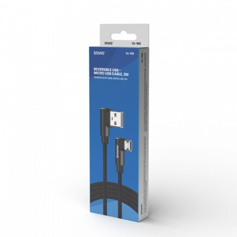 Savio Kabel z dwustronnym złączem USB Micro USB - USB A 2m, CL-162
