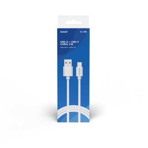 Savio Kabel USB-A - USB-C, 2A, 3m, CL-168