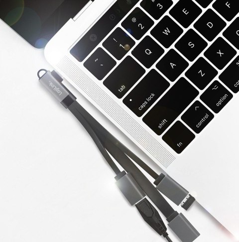 LogiLink Hub USB 3.2, USB-C/M 90, do 3xUSB-A/F, 0.15m