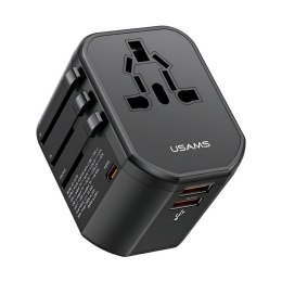 Ładowarka sieciowa Usams T59 Adapter podróżny US/AU/EU/UK 20W 4w1 2xUSB+1xUSB-C