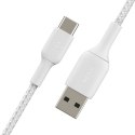 Belkin Kabel Braided USB-C USB-A 15cm biały